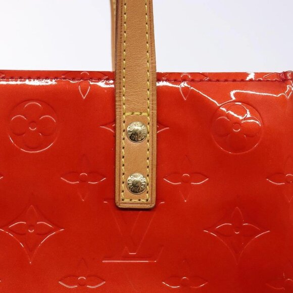 LOUIS VUITTON Monogram Vernis Reade PM Hand Bag Red Rouge M91088 LV Auth 133099 - Picture 10 of 16